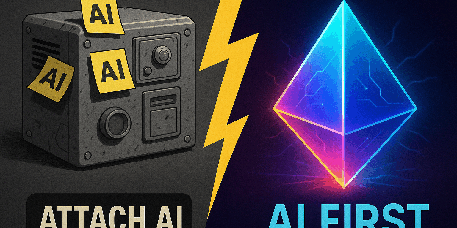 Illustration attaching AI vs. AI First approach