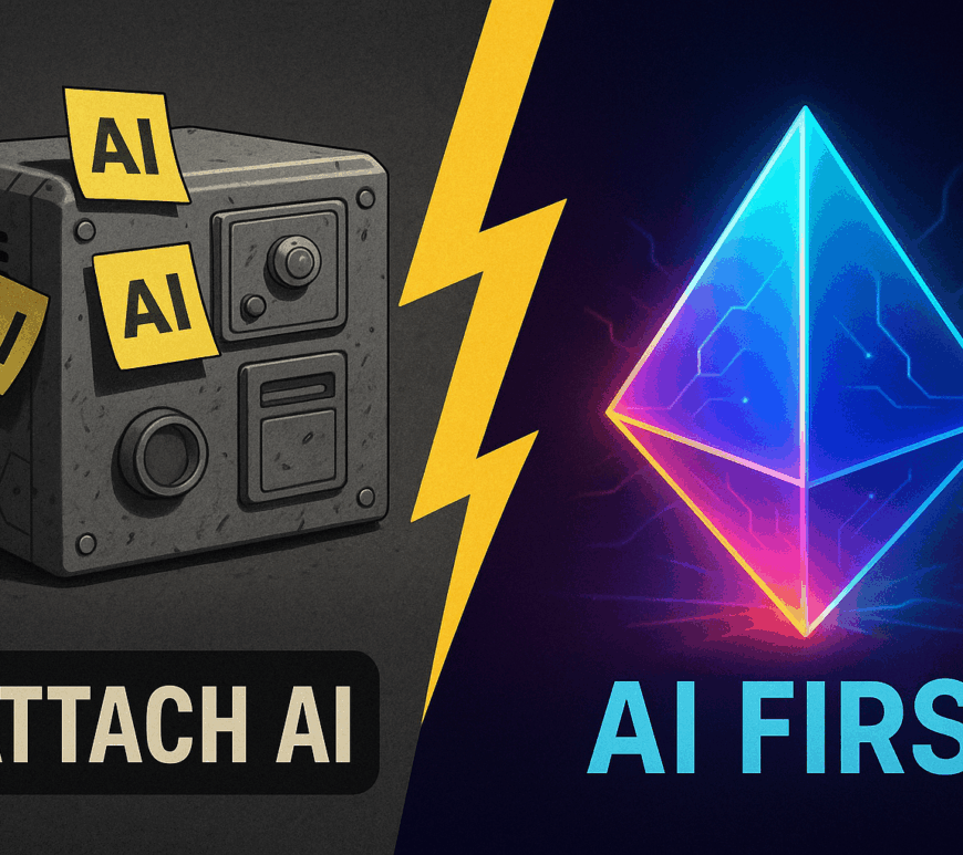 Illustration attaching AI vs. AI First approach